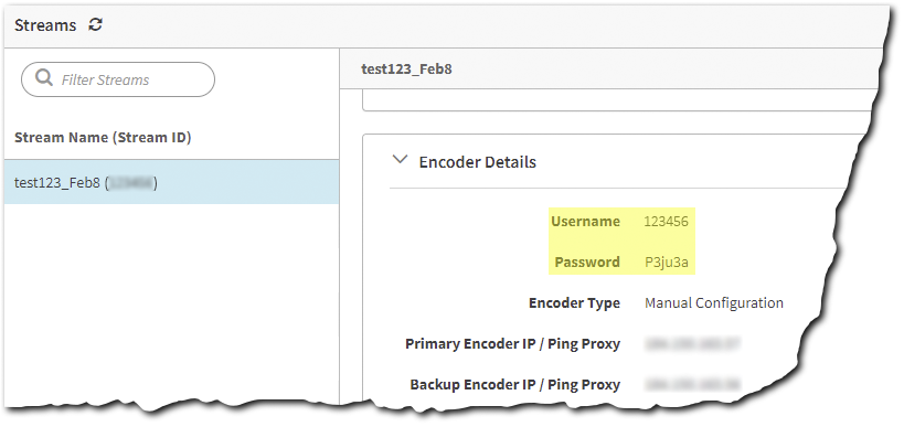 rtmp push url with username and password